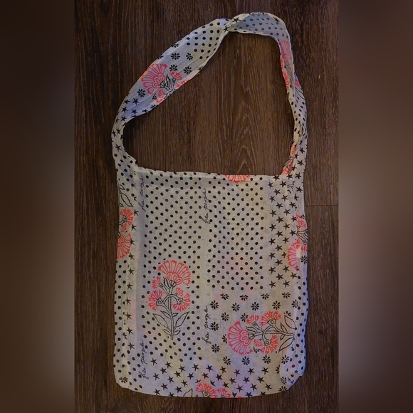 Free People Gauzy Shopper Tote Bag Boho Market Sling Reusable - Picture 2 of 9